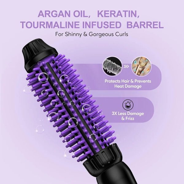 Cepillo térmico FARERY de 1 pulgada para crear un look de secado rápido, lograr un cabello suelto y con volumen en capas, cepillo caliente iónico de cerámica y turmalina, rizador con 5 temperaturas, voltaje dual - Imagen 4