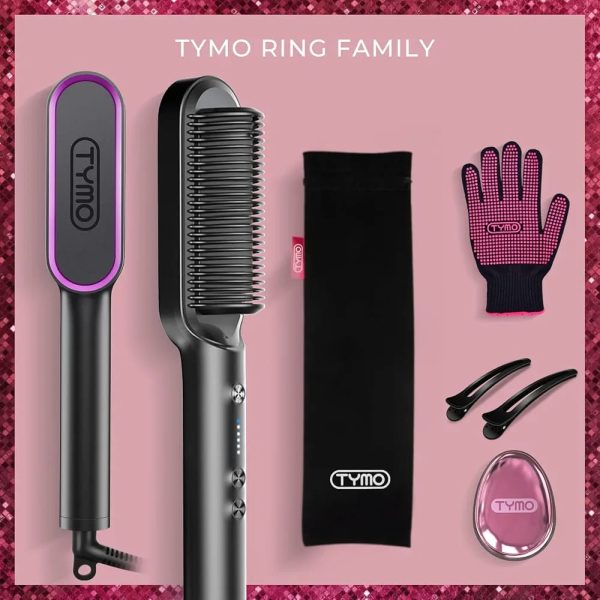 "alisador y voluminizador: el anillo TYMO está diseñado con una carcasa protectora resistente al calor y una placa calefactora de cerámica para desenredar, alisar e incluso mejorar el volumen. Diseño único de proporción dorada para alisar tu cabello, mientras que los bordes redondos crean volumen." - Imagen 3